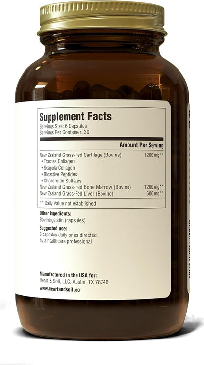 HEART & SOIL - Skin, Hair & Nails Supplement - Hair Skin and Nails Vitamins - Enriched with Biotin, Collagen, Vitamins A & E, Riboflavin, Elastin & More - 180 Capsules