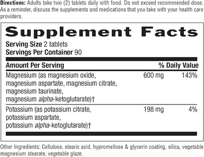 Country Life Magnesium and Potassium Supplement for Heart Health, Cardiovascular Support, Immune System and Bone Health, Gluten-Free