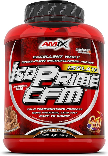Amix - Isolated Protein, Isoprime CFM, Whey Protein Isolate, Helps Muscle Recovery, High Purity Whey Protein - 4.4 Pound - Chocolate Flavor