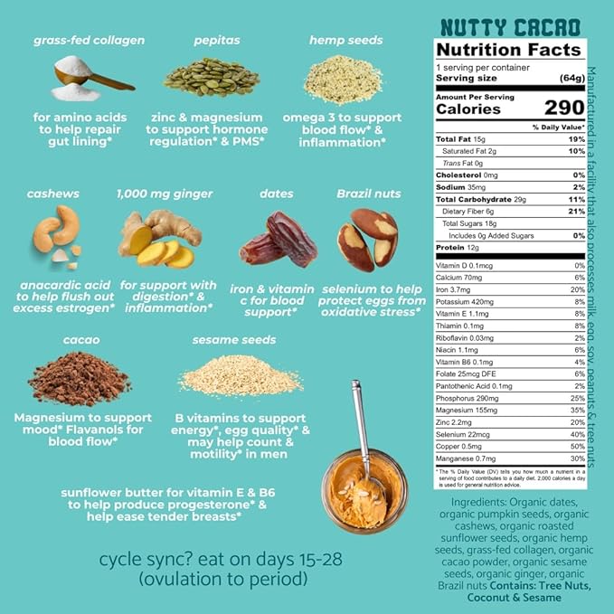 Happy Hormone Bars l Protein Cycle Syncing Bars with Organic Ginger l Promotes Hormone Balance l Supports Fertility, Egg Quality, PMS & Sperm Health (28 pack, Cycle Sync Stack (5 chai spice, 9 cherry berry, 14 nutty cacao))