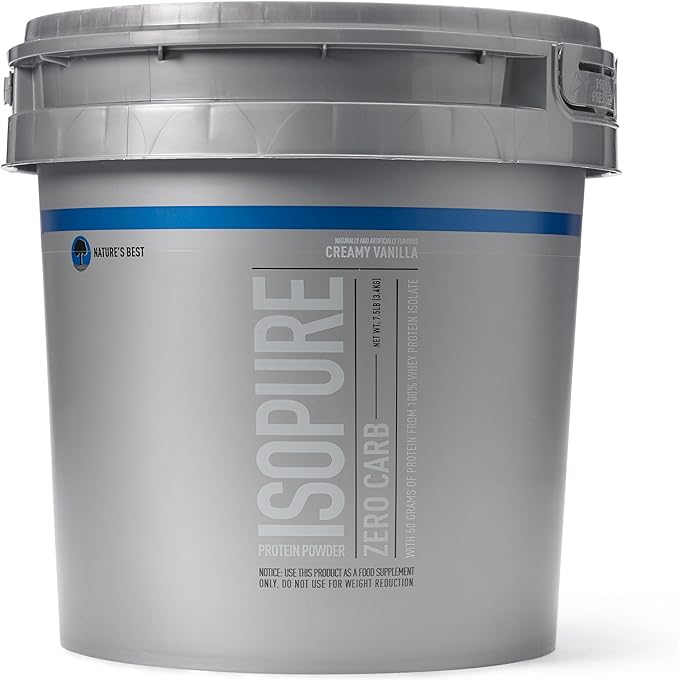 Isopure Protein Powder, Zero Carb Whey Isolate, Gluten Free, Lactose Free, 25g Protein, Keto Friendly, Creamy Vanilla, 110 Servings, 7.5 Pound (Packaging May Vary)