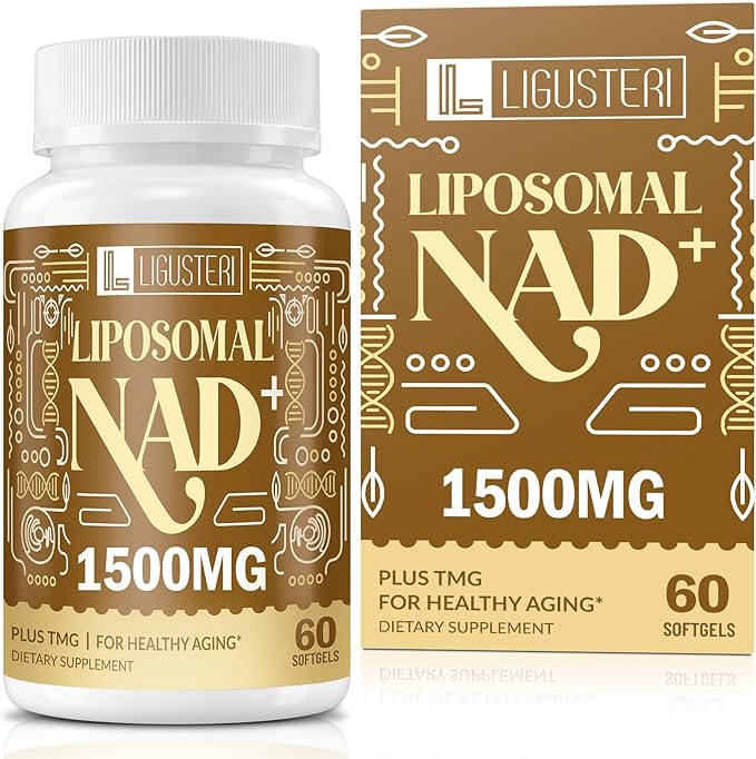 NAD Supplement 1500MG, Liposomal NAD+ Supplement with TMG, 98%+ Absorption, Pure NAD Plus, Non-GMO Aging Defense, Cellular Energy, Heart & Brain Function, Longevity, 60 Softgels