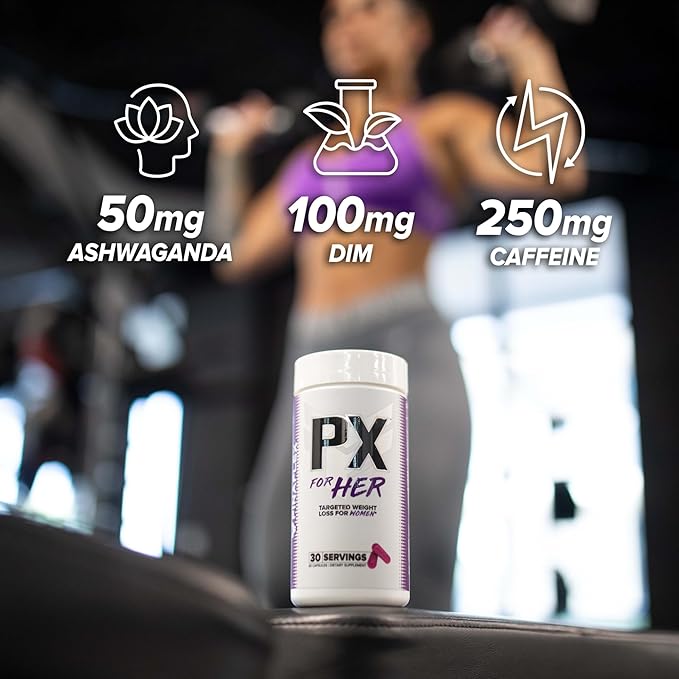 FINAFLEX PX for HER - 60 Capsules - Improves Thermogenic Metabolism with Caffeine, Ashwagandha & DIM - 30 Servings