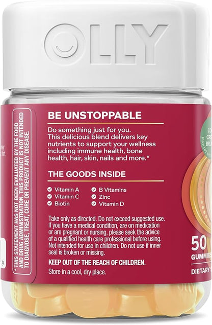 OLLY Womens Multivitamin Gummies, Daily Vitamin Support Supplement -Limited Edition Cozy Crème Brulee Flavor - 50ct
