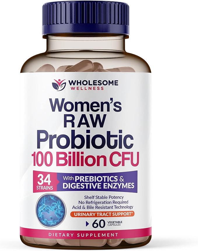 Dr. Formulated Raw Probiotics for Women 100 Billion CFUs with Prebiotics, Digestive Enzymes, Approved Women's Probiotic for Adults, Shelf Stable Probiotic Supplement Capsules