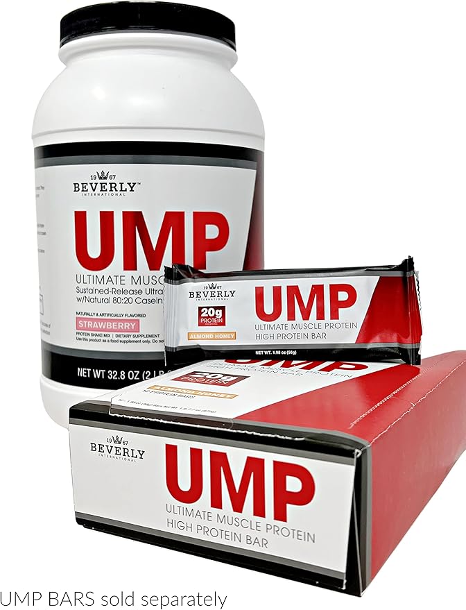 Beverly International UMP Protein Powder, Strawberry. Unique Whey-Casein Ratio Builds Lean Muscle. Easy to Digest. No Bloat. (32.8 oz) 2lb .8 oz