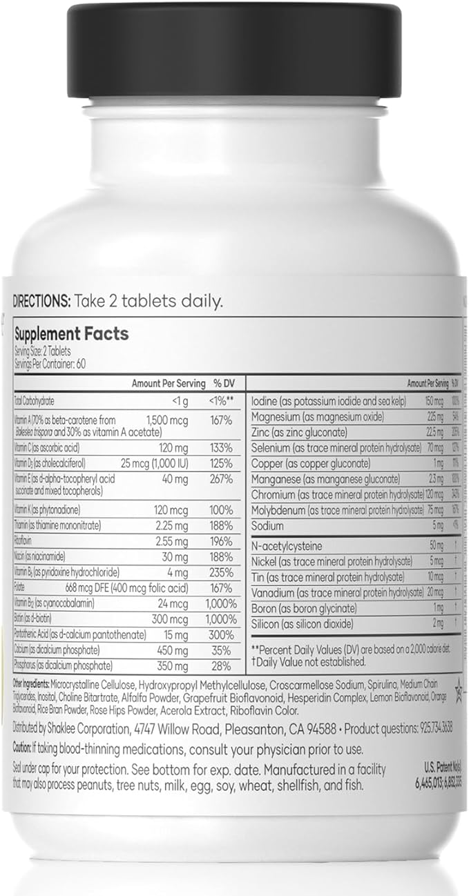 Shaklee Vita-Lea Gold® with Vitamin K for Adults Over 50 - High-Potency Formula for Heart, Immune, Bone, and Joint Health - Supports Physical Energy & Healthy Aging - Essential Vitamins - 120 Tablets