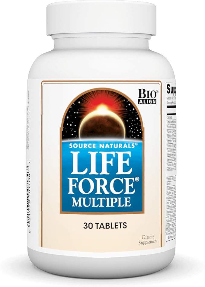 Source Naturals Life Force Multiple Daily Multivitamin High Potency Essential Vitamins, Minerals, Antioxidants & Nutrients - Energy & Immune Boost - 30 Tablets