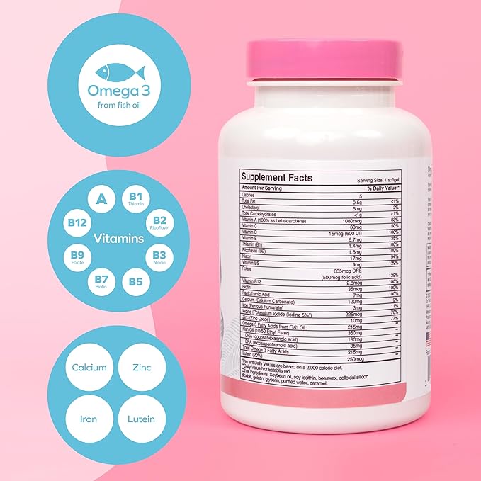 Dr. Talbot's Mom Postnatal Multi-Vitamin - DHA, Folic Acid, Vitamins, and More - Supports New Moms to Better Wellness - 60 Softgels