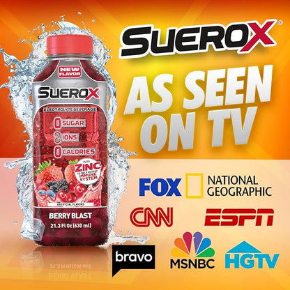 SueroX Kit Electrolyte Drinks Berry Blast, Coconut Refresh, Lemon Lift - 21.3 Fl Oz each,Bufferin Aspirin 130ct, Shot B Energy Multivitamin 60ct,