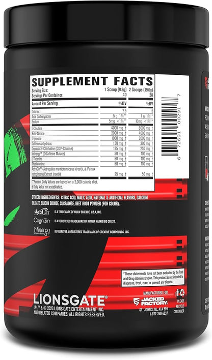 Jacked Factory X John Wick - Wick Mode Pre Workout Powder - Intense Energy, Battle-Ready Focus, Unstoppable Commitment, and Sheer Will - 40 Servings, Osaka Cherry Blossom