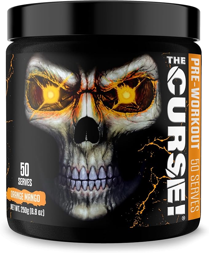 JNX SPORTS The Curse! Pre Workout Powder - Orange Mango 50 Servings | Preworkout: Boost Strength, Energy + Focus for Men & Women | Caffeine, Beta-Alanine, Creatine & L-Citrulline