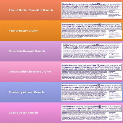 MOSH Variety Pack Keto Protein Bars, High Fiber, Low Carb, Gluten Free, High Protein, Brain Healthy Snack with Ashwagandha, Lion's Mane, 6 Count