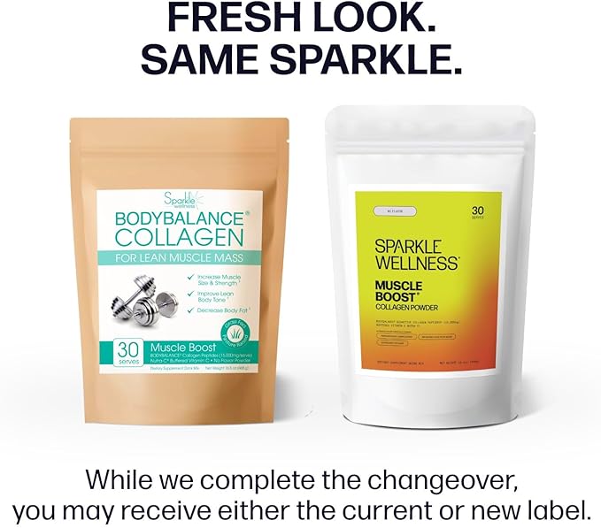 Muscle Boost (Orange) [30-Serves] | Collagen Supplement Powder with Hydrolyzed BODYBALANCE Collagen Peptides & Buffered Vitamin C | Improves Body Composition