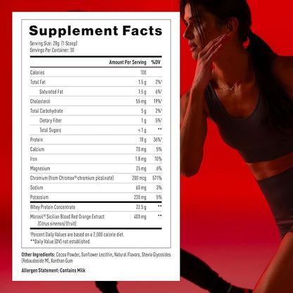 Mdrive Lean for Men, Protein Powder for Supporting and Preserving Lean Muscle Mass, Morosil Sicilian Blood Orange Extract, Chromax, Whey Protein, Blood Orange Chocolate Flavor, 30 Servings, 30oz