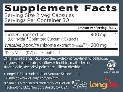 BioMeric Advanced - with Turmeric Curcumin and Wasabi Extracts - 60 Capsules