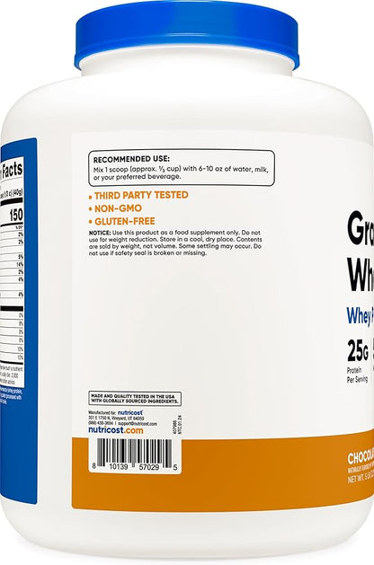 Nutricost Grass-Fed Whey Protein Concentrate (Chocolate Peanut Butter) 5LBS