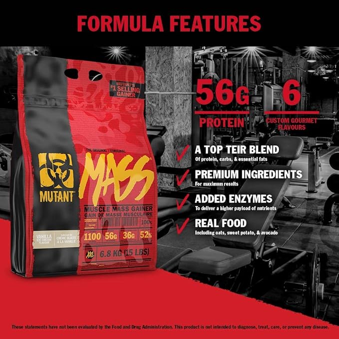 Mutant Mass Weight Gainer Protein Powder - Mass Builder for Bulking and Lean Mass Gainer, The Weight Gainer Men Need to Bulk up – 5 Pound – Chocolate Peanut Butter