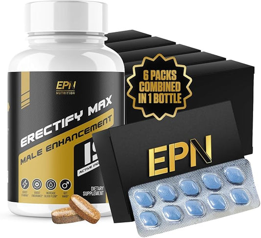 ERECTIFY MAX Pills for Men Fast Acting Erection Support | #1 New Ultra Dosed Male Enhancement to Maximize Blood Flow, Thickness & Boost Libido | Horny Goat Weed + 18 Ingredients - 60 Pills