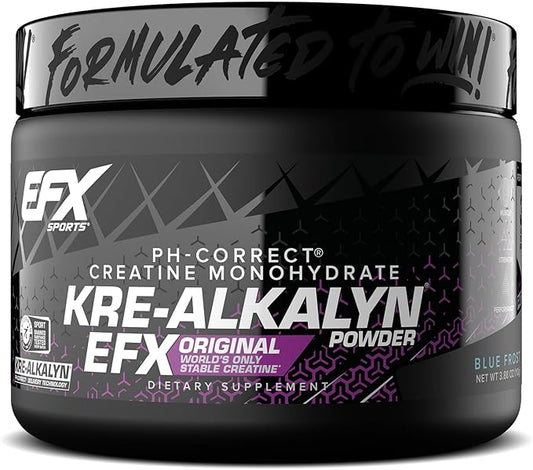 EFX Sports Kre-Alkalyn EFX Powder | pH Correct Creatine Monohydrate Powder Supplement | Strength, Muscle Growth & Performance | 55 Servings (Blue Frost)