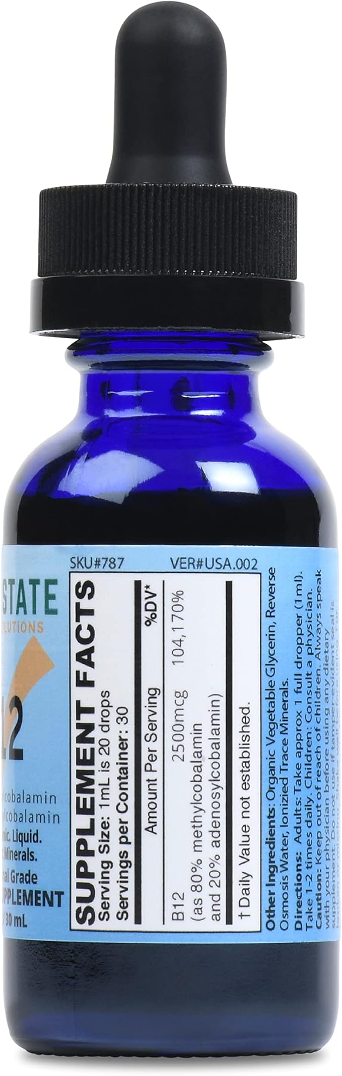 Good State Ionic B12, Men and Women’s Liquid Nano Ionic Dietary Supplement, 1 Ounce Bottle