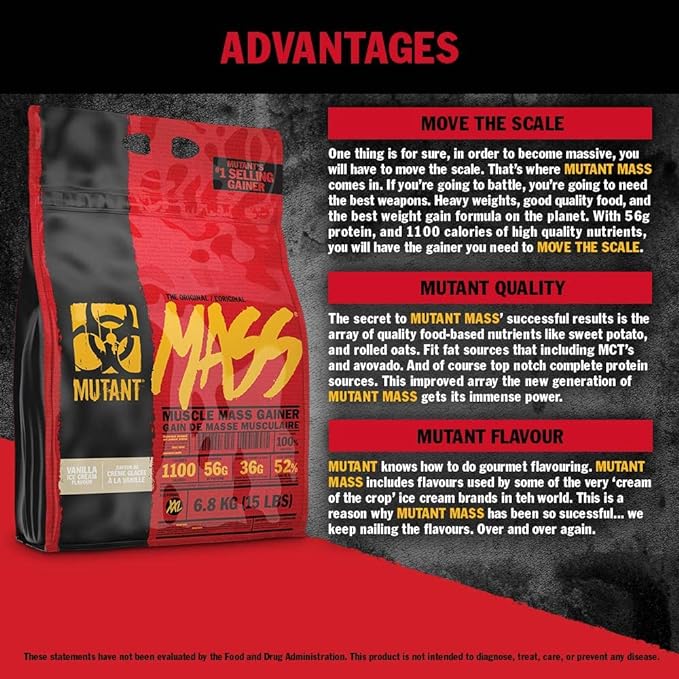 Mutant Mass Weight Gainer Protein Powder - Mass Builder for Bulking and Lean Mass Gainer, The Weight Gainer Men Need to Bulk up – 5 Pound – Chocolate Peanut Butter