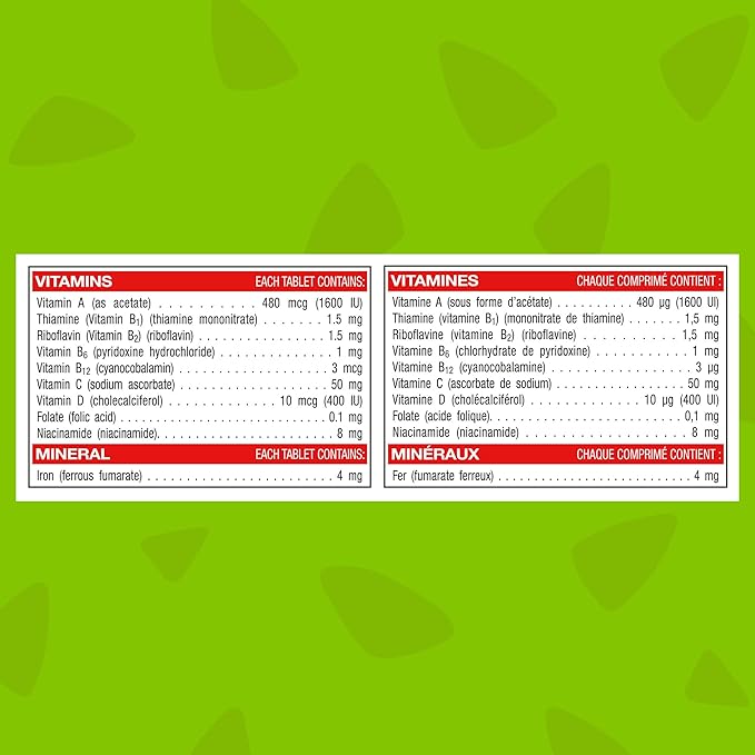 Flintstones Plus Iron Multivitamins, 60 Chewable Tablets