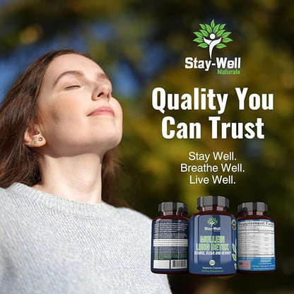 Mullein Lung Detox for Smokers to Support Healthy Lungs and Clear Breathing, All-Natural Lung Cleanse, Herbs and Proven Nutrients, 60 Capsules
