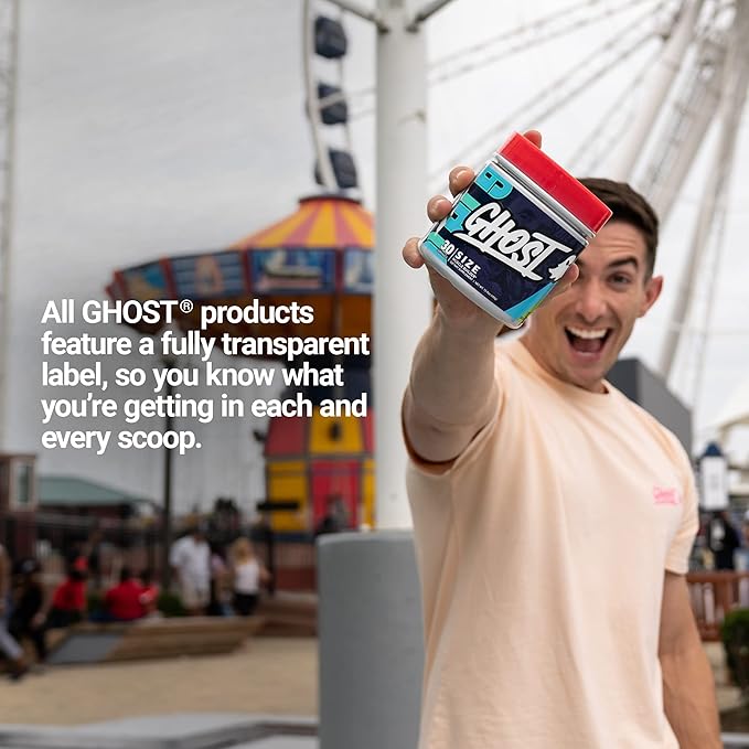 GHOST Size Muscle Builder Dietary Supplement - Lime, 30 Servings - Muscle Growth and Strength Building Supplements for Men & Women - Creatine, Betaine & Beta-Alanine - Free of Sugar & Gluten, Vegan