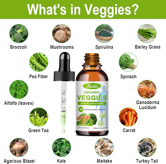 Fruits and Veggies Supplement - Balance of Natural Fruit and Vegetables Liquid Drops 2 Pack, Whole Food Supplement - Filled with Vitamins and Minerals - 2 FL OZ Fruit & 2FL OZ Veggie