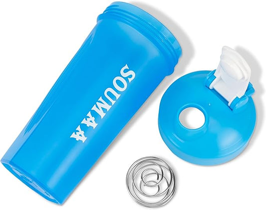 Protein Shaker Bottle 20 oz - BPA-Free, Durable, Leak-Proof with Locking Lid & Stainless Steel Mixing Ball for Smooth Blends - Ideal for Tennis Cycling Boxing Climbing Body Building