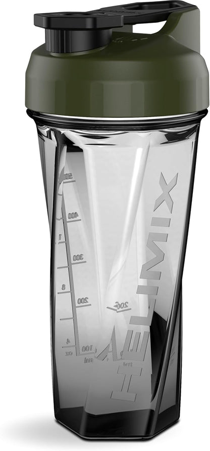HELIMIX 2.0 Vortex Blender Shaker Bottle Holds upto 28oz | No Blending Ball or Whisk | USA Made | Portable Pre Workout Whey Protein Drink Shaker Cup | Mixes Cocktails Smoothies Shakes | Top Rack Safe