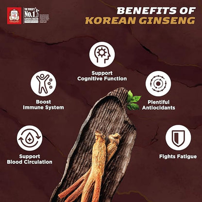 CheongKwanJang Korean Red Ginseng Extract Everytime Limited 3000mg | Premium Sugar Free Energy Supplement, Ginseng Tea, Korean Food, Ginseng Drink | Energy Boost,Stamina | 30 Count