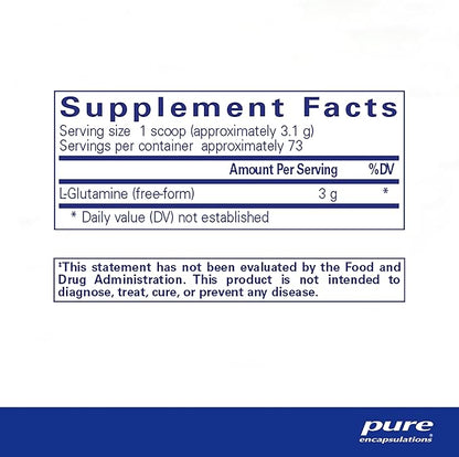 Pure Encapsulations L-Glutamine Powder - Supplement for Immune and Digestive Support, Gut Health and Lining, Metabolism, and Muscle Support* - with Pure Free-Form L-Glutamine - 8 Ounces