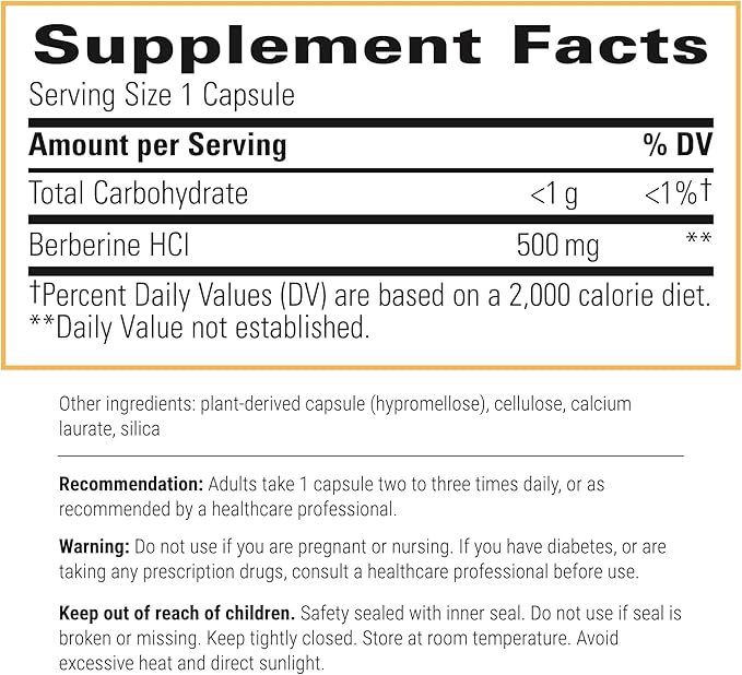Integrative Therapeutics Berberine - 1000–1500 mg Daily - Berberine HCL Supplement for Metabolic Support* - Gluten-Free & Vegan Supplements for Men & Women - 60 Capsules, 2 Pack