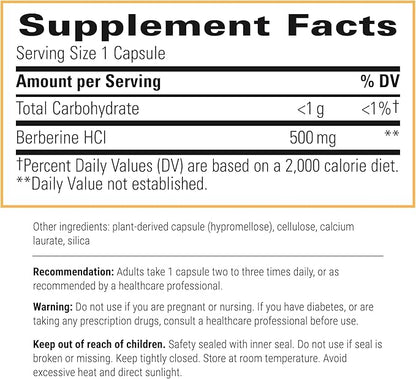 Integrative Therapeutics Berberine - 1000–1500 mg Daily - Berberine HCL Supplement for Metabolic Support* - Gluten-Free & Vegan Supplements for Men & Women - 60 Capsules, 2 Pack