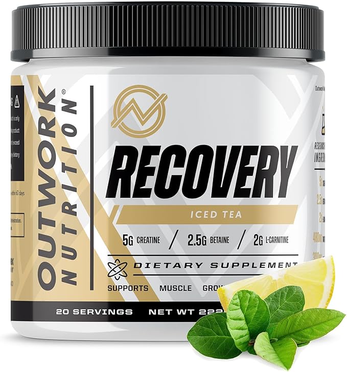 Outwork Nutrition Recovery Supplement, Post Workout Recovery Powder & Muscle Builder for Men and Women, Recharge Muscles After Gym, Backed by Science, 240 Gr (Iced Tea)