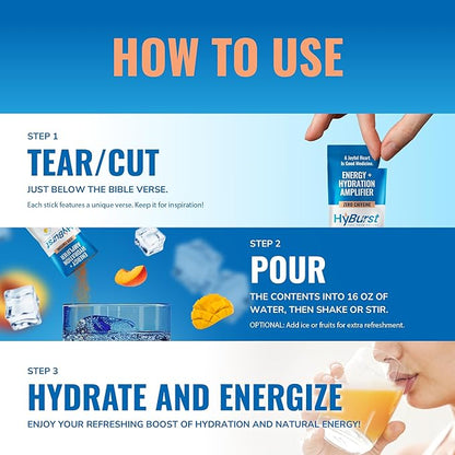 Energy + Hydration Amplifier - Multivitamin Electrolyte Powder Packets with Vitamins D3 K2 & B6 B12 | L-Theanine, Cane Sugar, Caffeine Free Energy Drink Powder | Peach Mango, 15 Pack