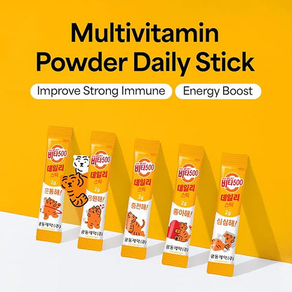Vita500 Multivitamin Powder Daily Stick, Improve Strong Immune, & Energy Boost with Vitamin C 500mg, and Vitamin B Complex (180 Sticks of 500mg)