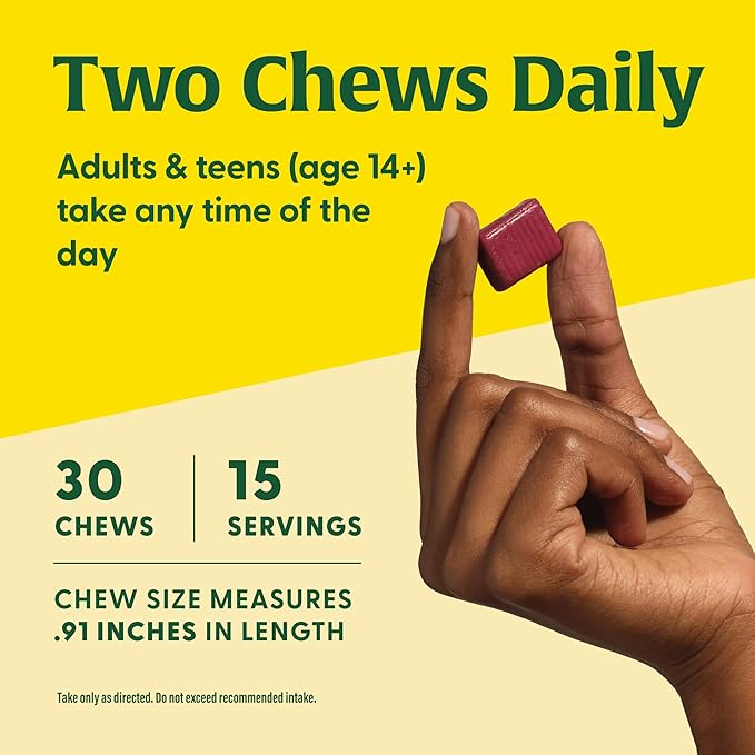 MegaFood Relax + Calm Magnesium Supplement - Soft Chews with Magnesium Citrate & Magnesium Malate for Heart Health, Muscle Tension & More - Vegetarian - Strawberry-Flavor - 30 Chews per Pack (2 Pack)