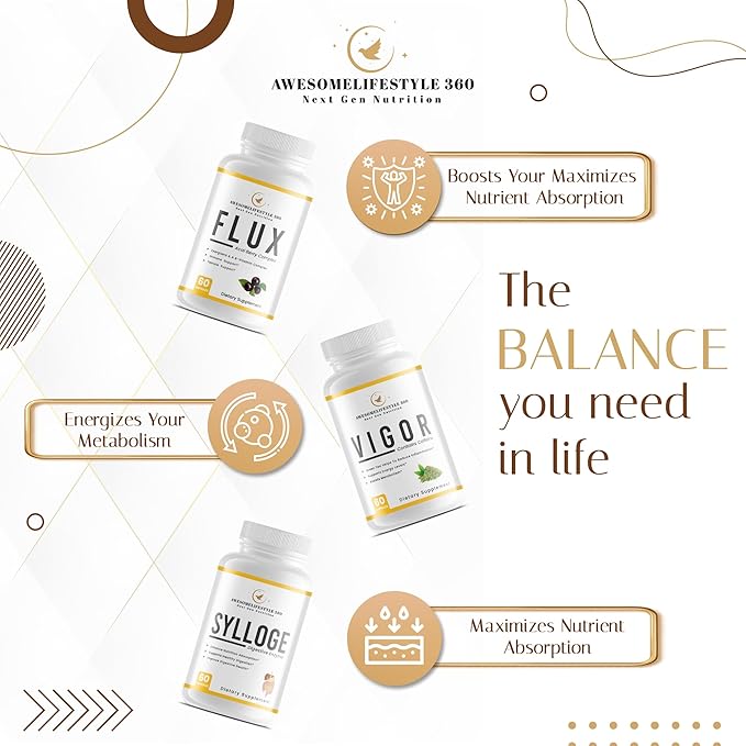 Awesomelifestyle360 Next Gen Nutrition Flux Weight Loss & Detox Acai Berry Complex Energizers & A B Vitamin Complex, Immune and Female Support