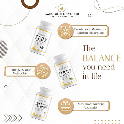 Awesomelifestyle360 Next Gen Nutrition Flux Weight Loss & Detox Acai Berry Complex Energizers & A B Vitamin Complex, Immune and Female Support