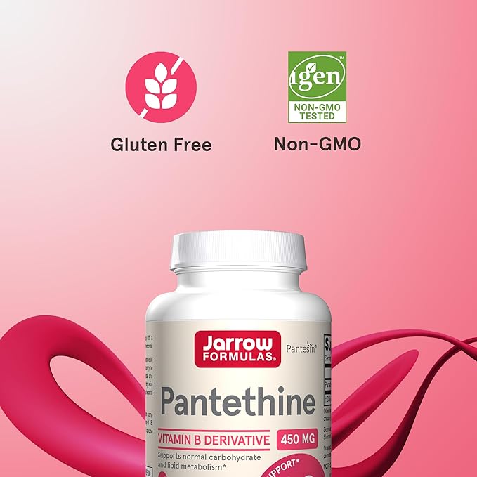 Jarrow Formulas Pantethine 450 mg - Derivative of Vitamin B5 - 60 Servings (Softgels) - Support Heart Health, Carbohydrate & Lipid Metabolism - Coenzyme A (CoA) Precursor - Pantothenic Acid Supplement