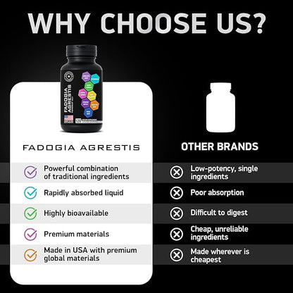 Fadogia Agrestis and Tongkat Ali Supplement - Fadogia Agrestis 600mg, Longjack Tongkat Ali for Men and Women 500mg, Saw Palmetto Ashwagandha Maca Fenugreek - Performance, Drive, Strength - 120 Caps