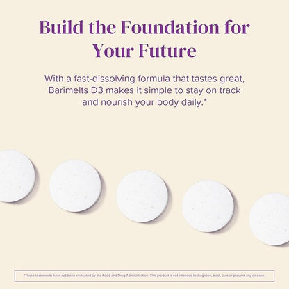 BariMelts Vitamin D3 5000 IU - 90 Fast-Dissolving Tablets (3-Month Supply) - Bariatric Vitamins for Women, Natural Apple Flavor