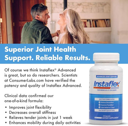 Instaflex Advanced Joint Support - Doctor Formulated Joint Relief Supplement, Featuring Collagen & 5 Other Joint Discomfort Fighting Ingredients - 14 Count