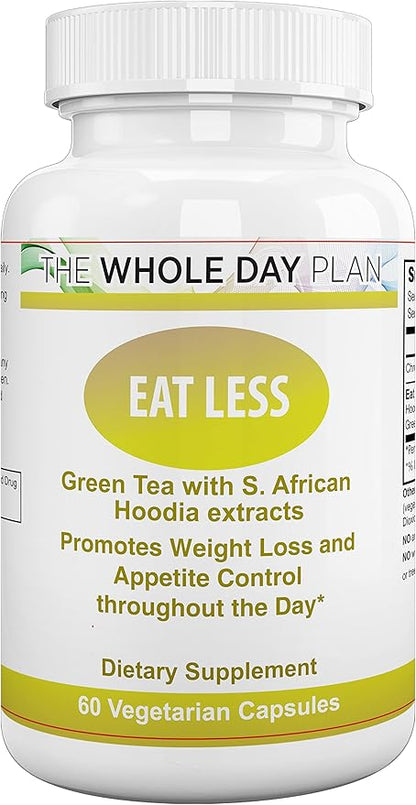 The WHOLE DAY Plan EAT Less - Weight Loss Pills for Women and Men That Works Fast - Appetite Suppressant Fat Burning Supplements, 60 Capsules, Made in USA