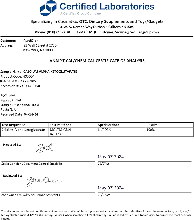 CA AKG Supplement - Pure Alpha Ketoglutarate - Calcium AKG Supplement 1000mg per 2 Capsule Serving - Supports Cellular Energy, and Healthy Aging Process - Made in The USA - 60 Capsules