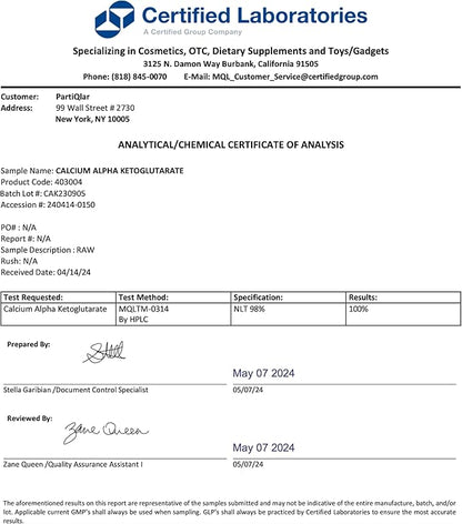 CA AKG Supplement - Pure Alpha Ketoglutarate - Calcium AKG Supplement 1000mg per 2 Capsule Serving - Supports Cellular Energy, and Healthy Aging Process - Made in The USA - 60 Capsules