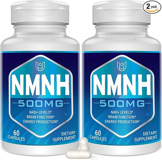 NMNH (Dihydronicotinamide Mononucleotide), 500mg per Serving NAD Supplement to Boost NAD+ Levels as We Age (May Be More Effective Than Nicotinamide Riboside) for Anti Aging, Energy Focus - 120 Capsule